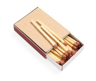 Photo of Matches with brown heads and box isolated on white