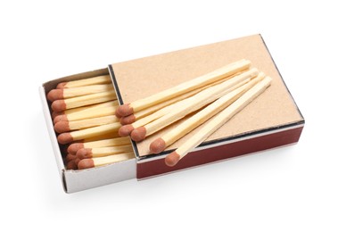 Photo of Matches with brown heads and box isolated on white