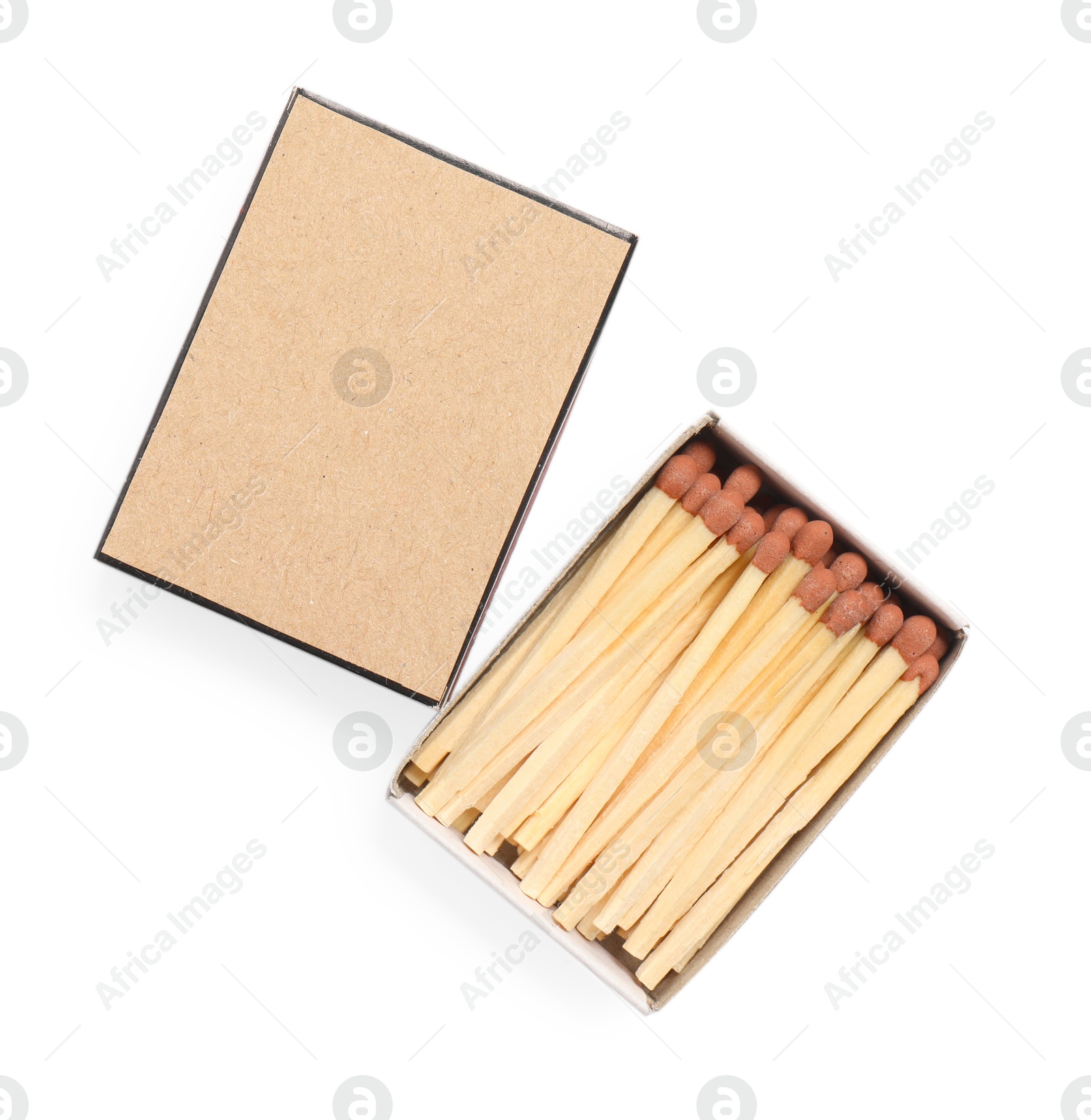 Matches in box isolated on white, top view. Mockup for design Photo of Matches in box isolated on white, top view. Mockup for design