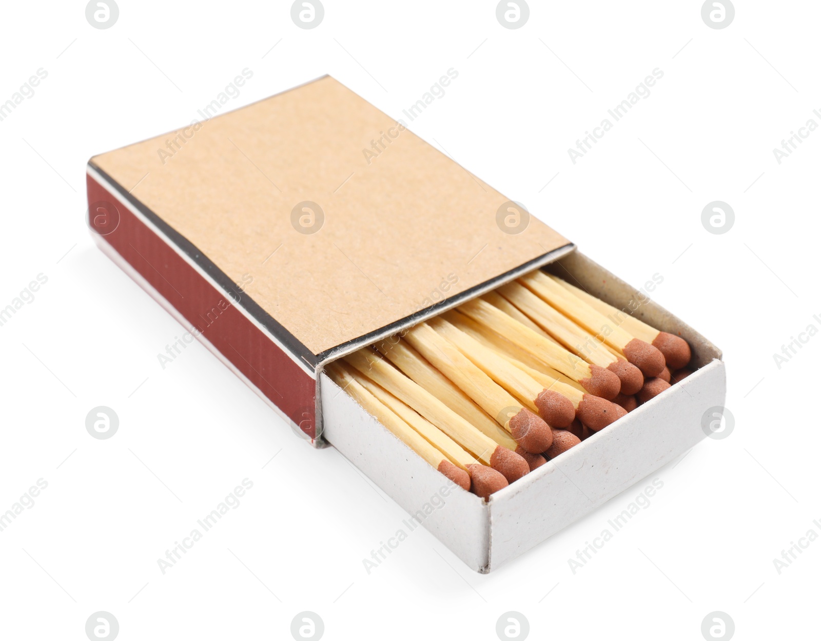 Matches in box isolated on white. Mockup for design Photo of Matches in box isolated on white. Mockup for design