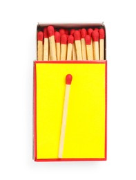 Photo of Matches and box isolated on white, top view