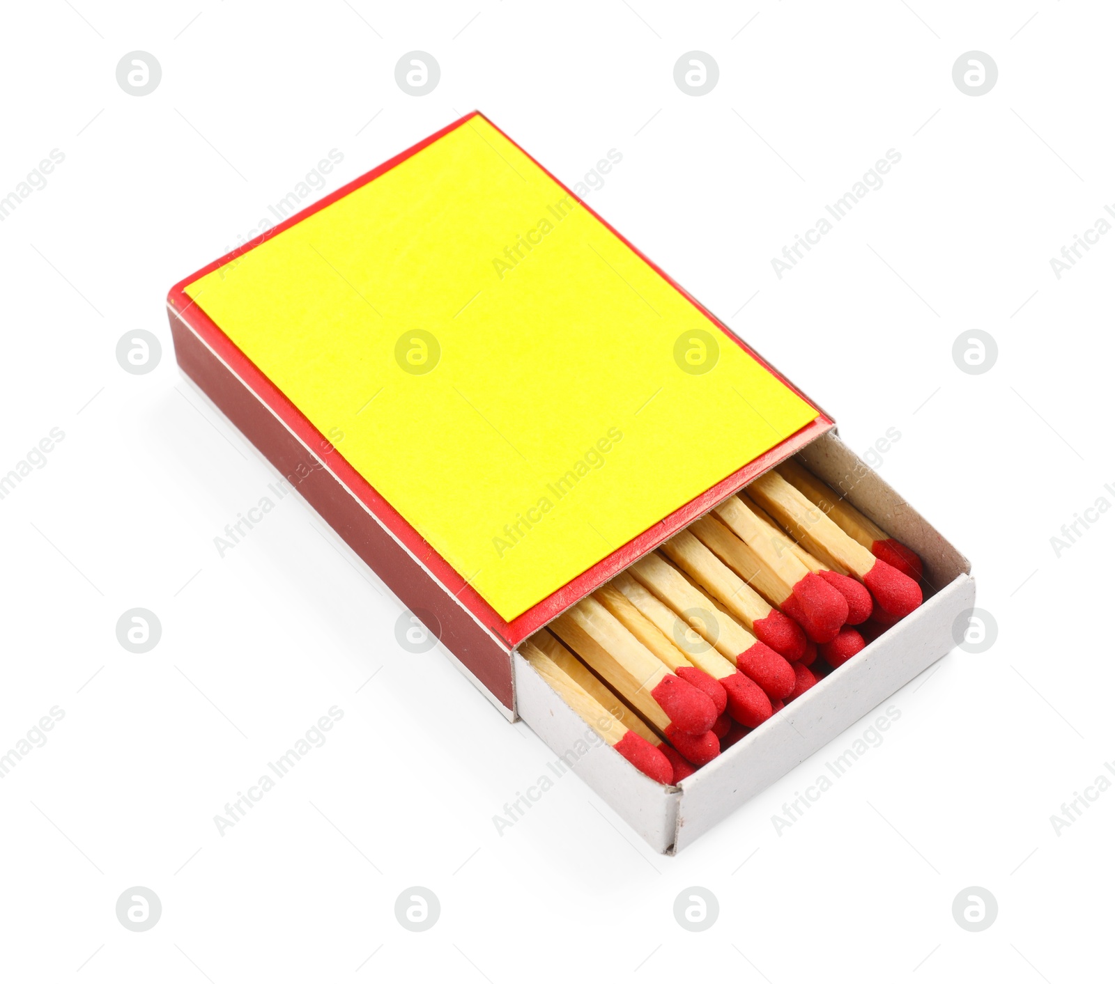 Matches in box isolated on white. Mockup for design Photo of Matches in box isolated on white. Mockup for design