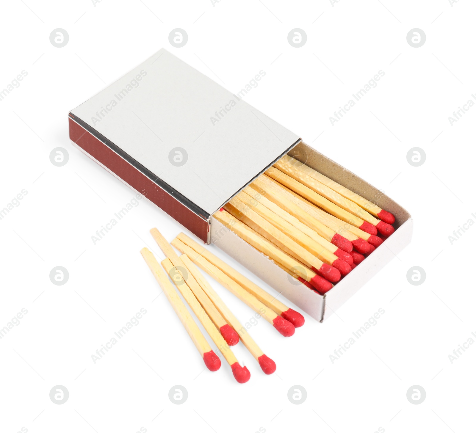 Matches and box isolated on white. Mockup for design Photo of Matches and box isolated on white. Mockup for design