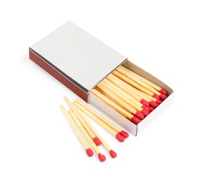 Photo of Matches and box isolated on white. Mockup for design