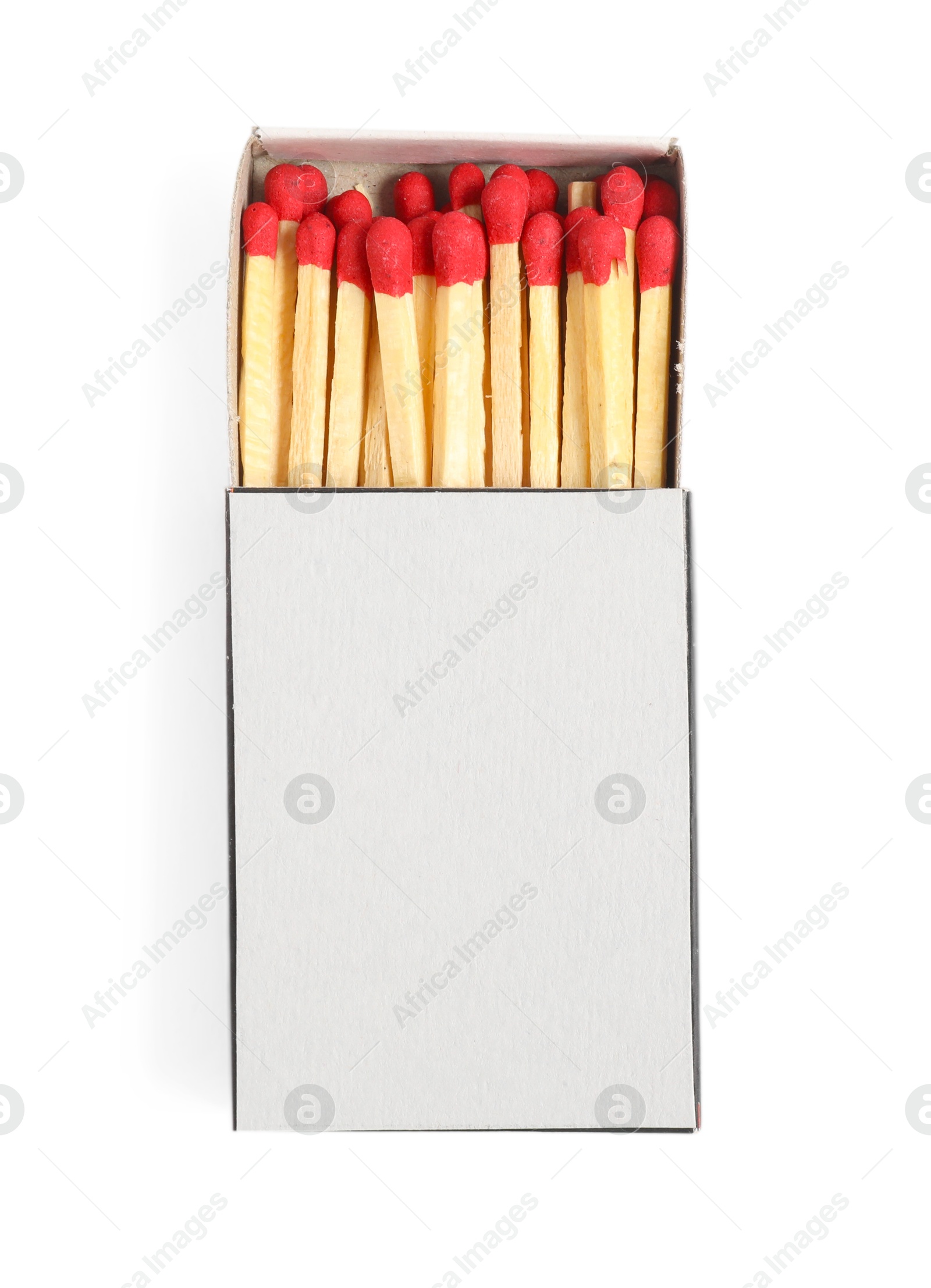 Matches in box isolated on white, top view. Mockup for design Photo of Matches in box isolated on white, top view. Mockup for design