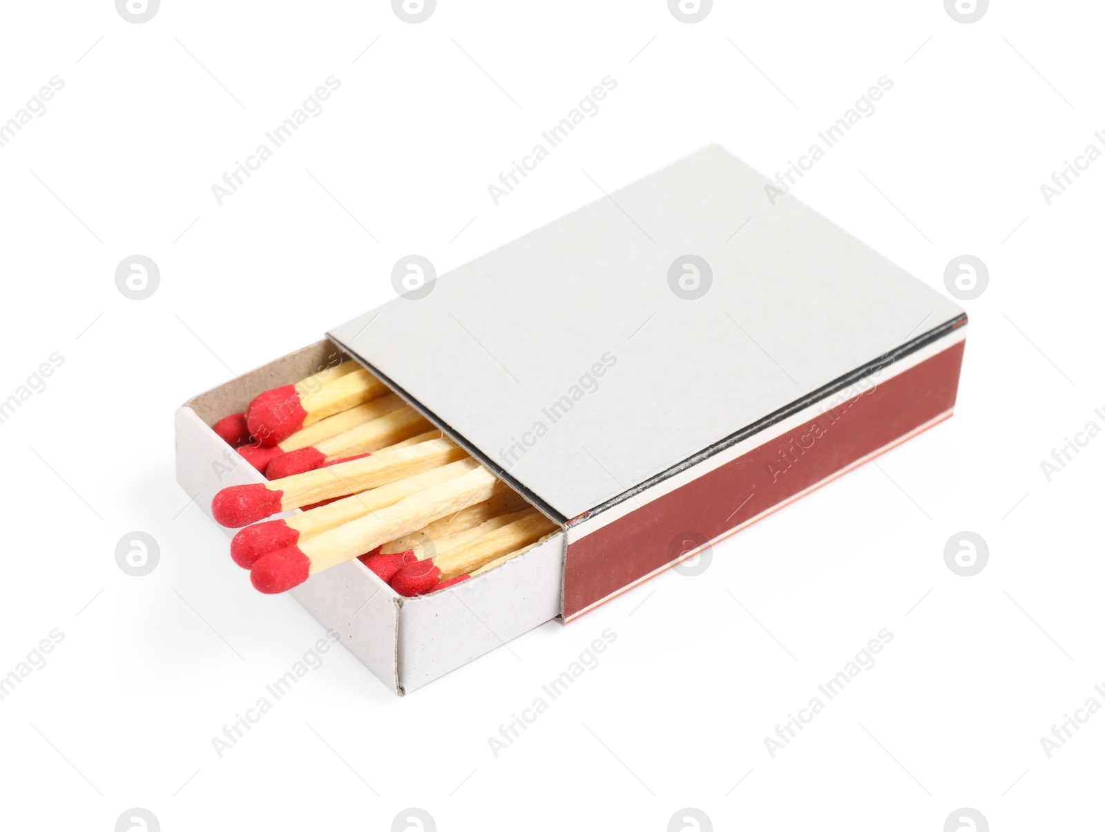 Matches in box isolated on white. Mockup for design Photo of Matches in box isolated on white. Mockup for design
