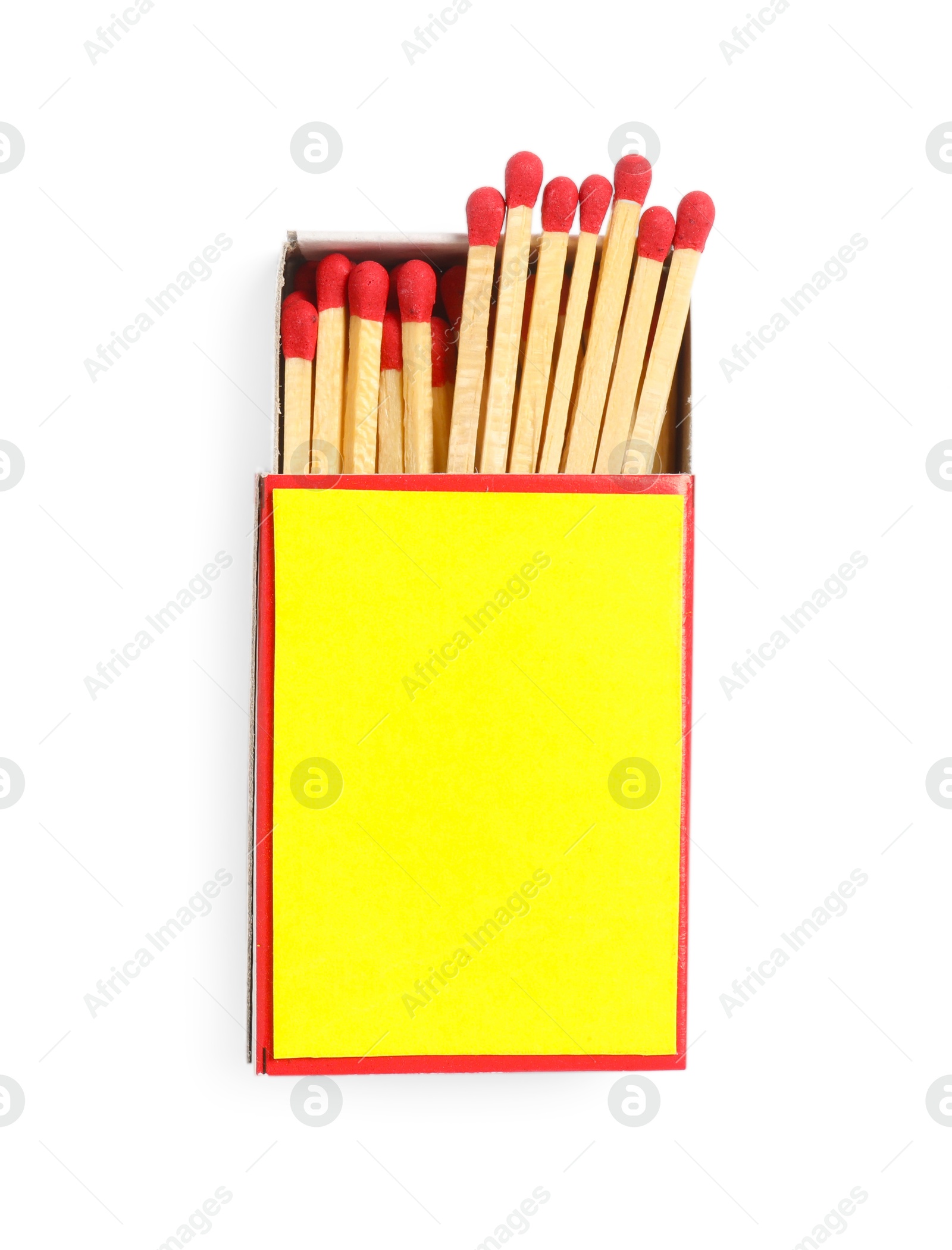 Matches in box isolated on white, top view. Mockup for design Photo of Matches in box isolated on white, top view. Mockup for design