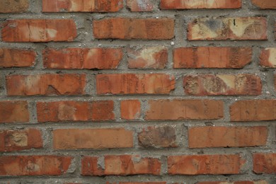 Photo of Color brick wall as background, closeup view