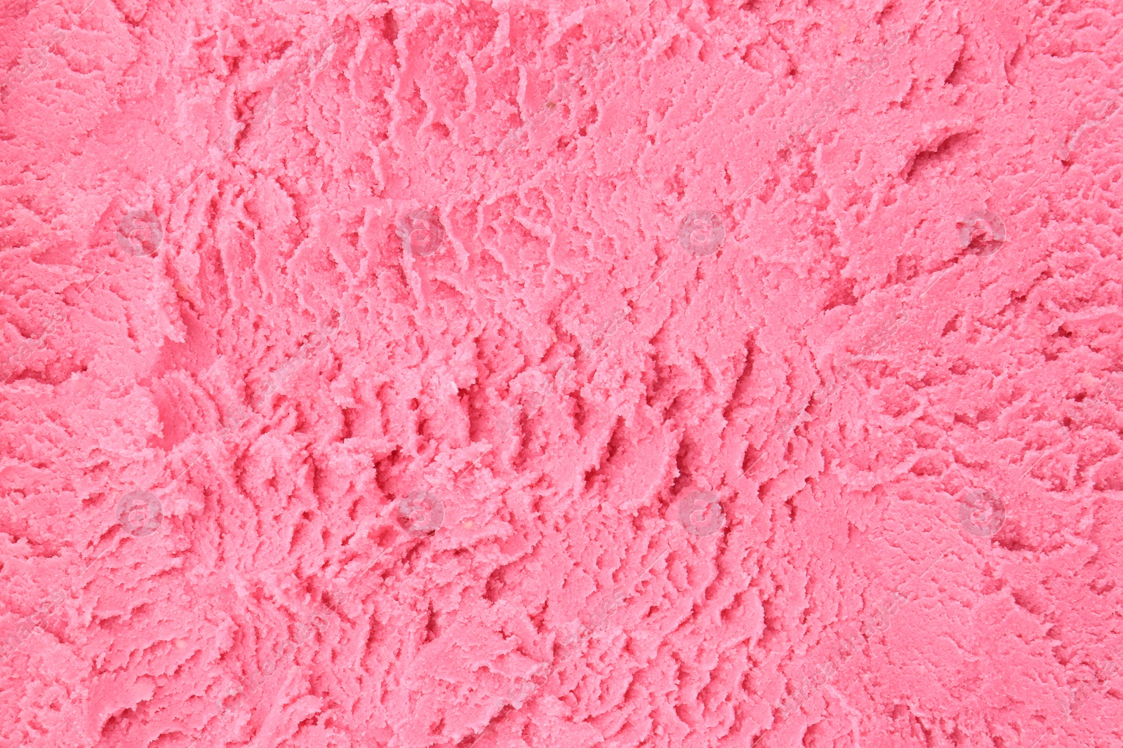 Tasty strawberry sorbet as background, top view Photo of Tasty strawberry sorbet as background, top view