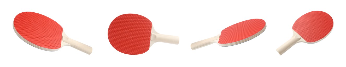 Image of Ping pong racket isolated on white, set