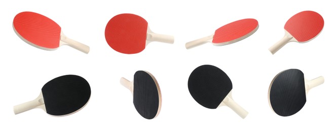 Image of Ping pong rackets isolated on white, set