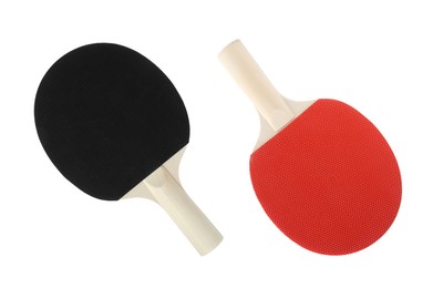 Image of Two ping pong rackets isolated on white