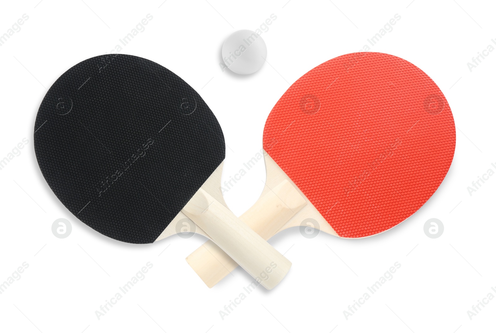 Ping pong rackets and ball isolated on white Image of Ping pong rackets and ball isolated on white