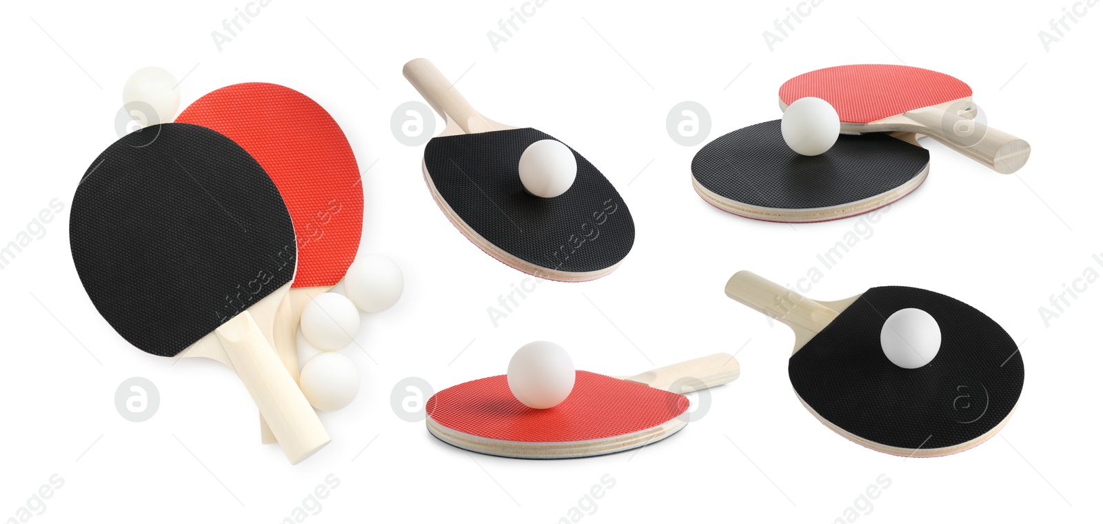 Ping pong rackets and ball isolated on white, set Image of Ping pong rackets and ball isolated on white, set