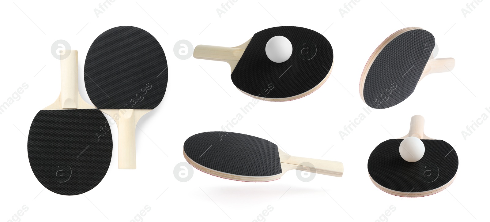 Ping pong rackets and ball isolated on white, set Image of Ping pong rackets and ball isolated on white, set