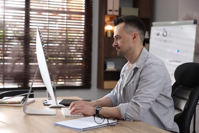 Photo of Marketing. Man working on computer at desk in office