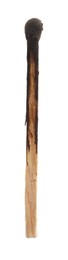 Photo of One burnt match isolated on white. Tool for starting fire