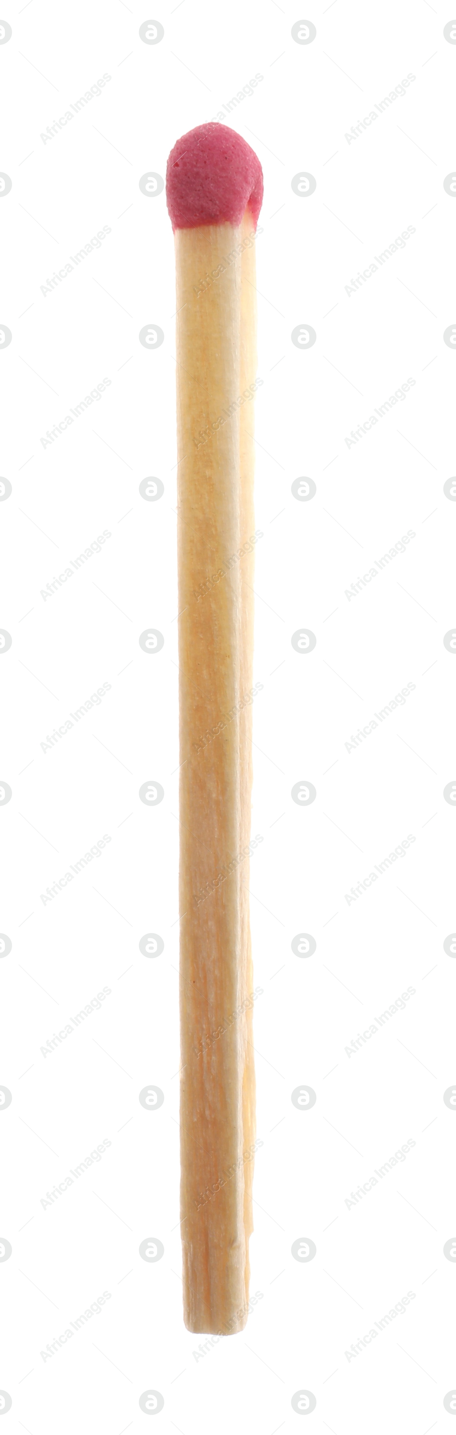 Photo of One match with pink head isolated on white