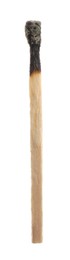 Photo of One burnt match isolated on white. Tool for starting fire
