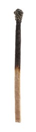 Photo of One burnt match isolated on white. Tool for starting fire
