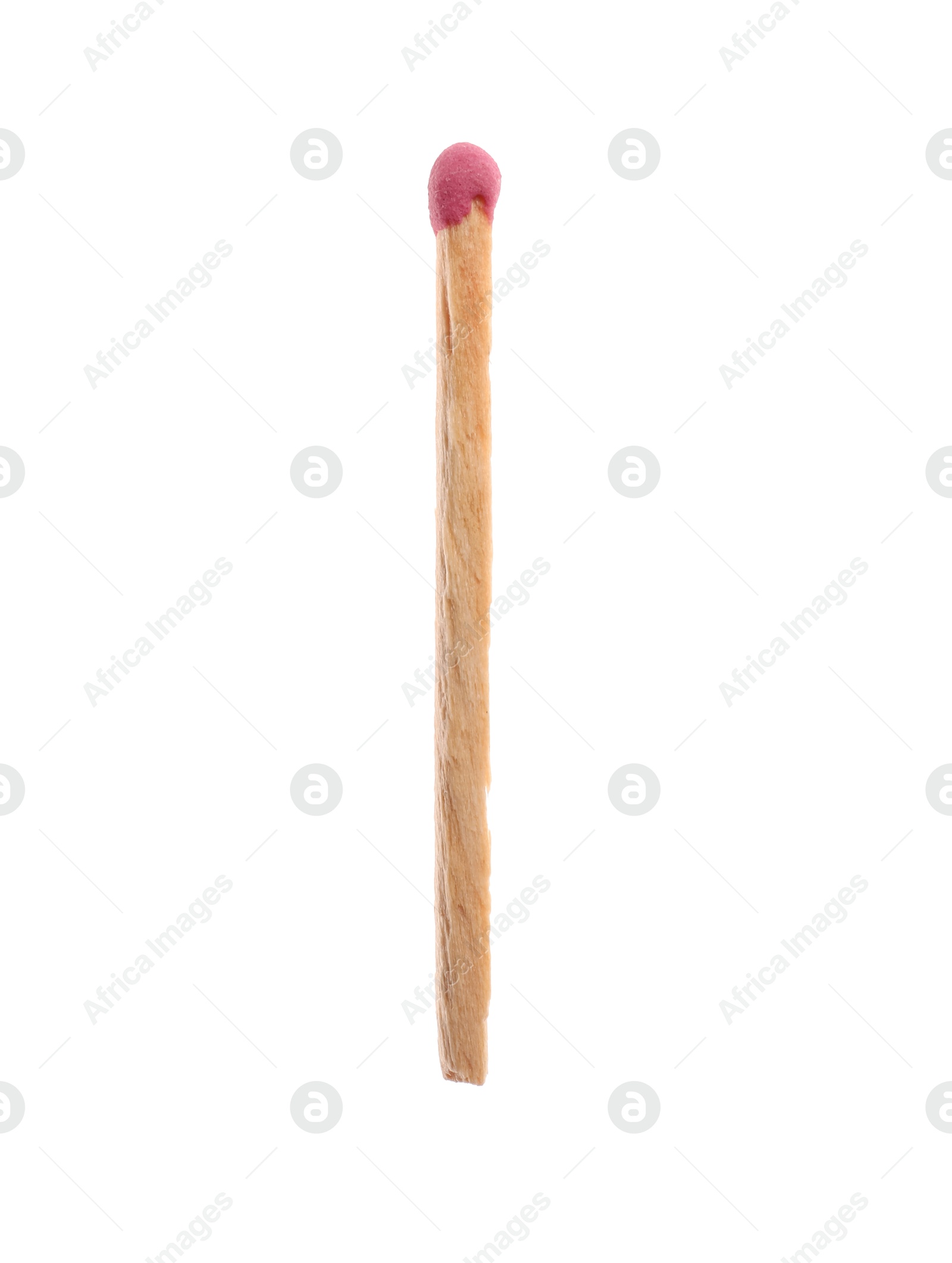 Photo of One match with pink head isolated on white