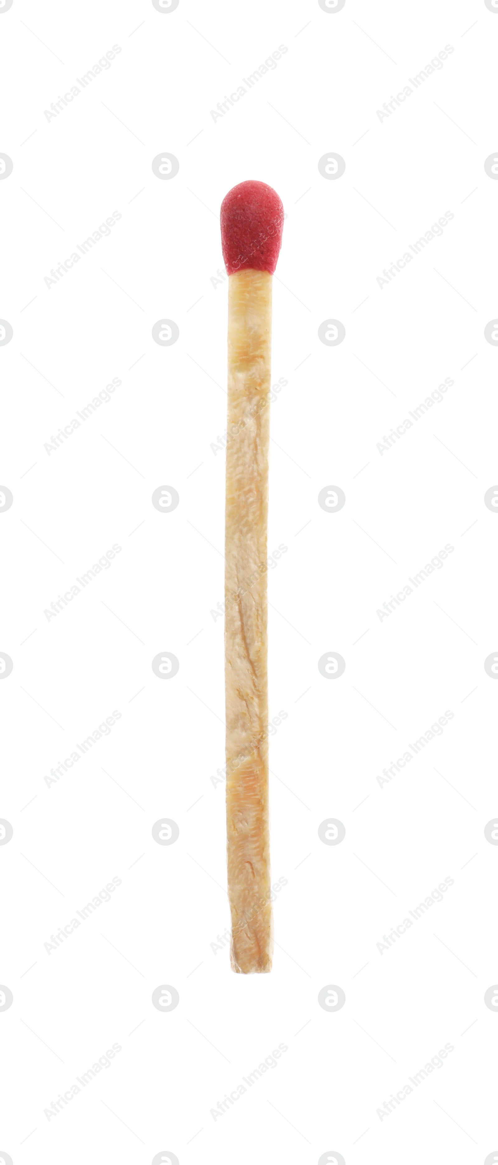 Photo of One match with pink head isolated on white