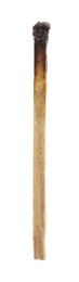 Photo of One burnt match isolated on white. Tool for starting fire