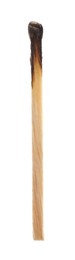 Photo of One burnt match isolated on white. Tool for starting fire