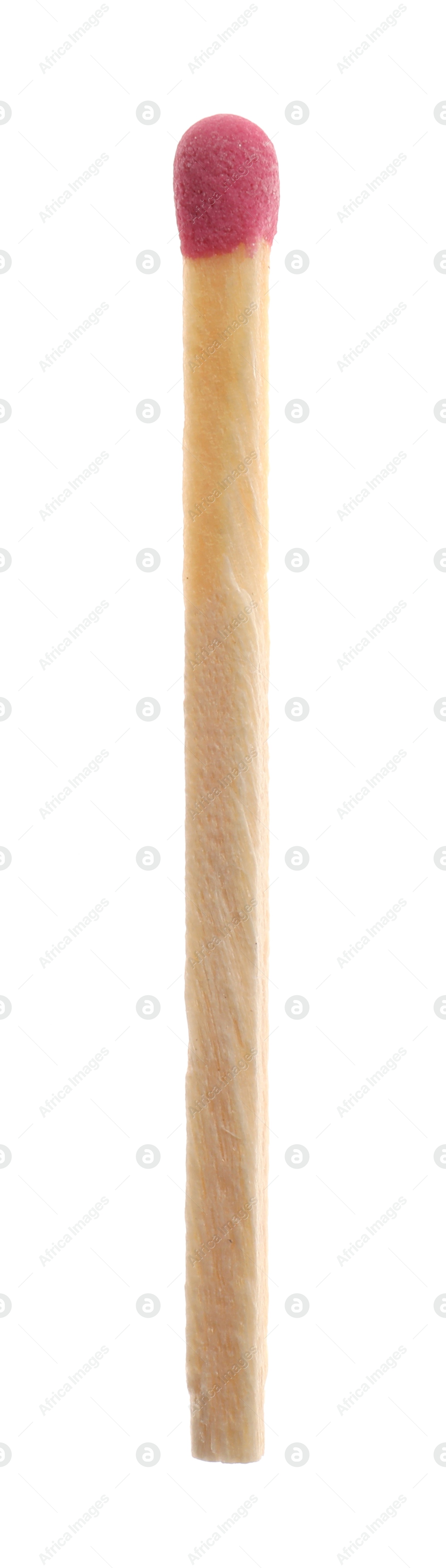 Photo of One match with pink head isolated on white