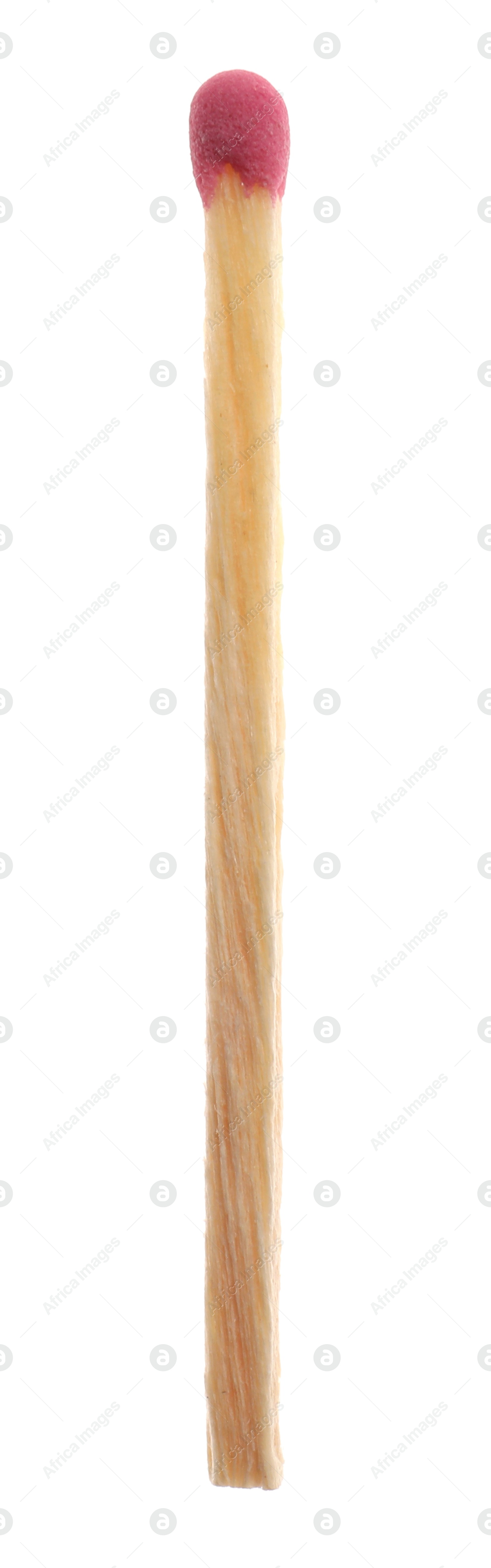 Photo of One match with pink head isolated on white