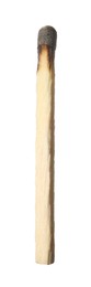 Photo of One burnt match isolated on white. Tool for starting fire