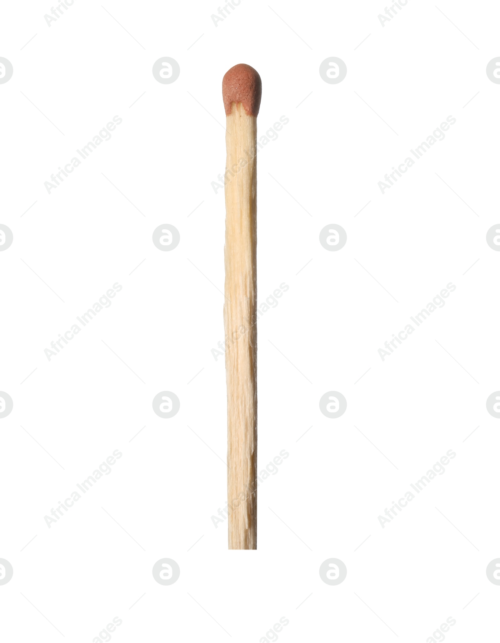 One match with brown head isolated on white Photo of One match with brown head isolated on white