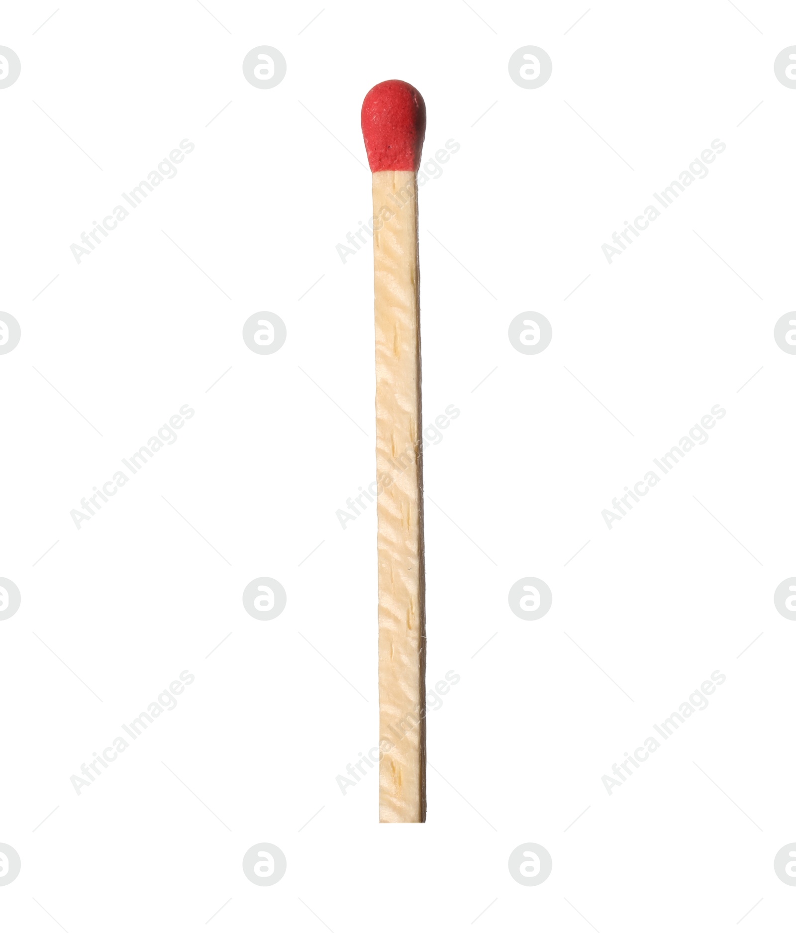 One match with red head isolated on white Photo of One match with red head isolated on white