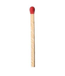 Photo of One match with red head isolated on white