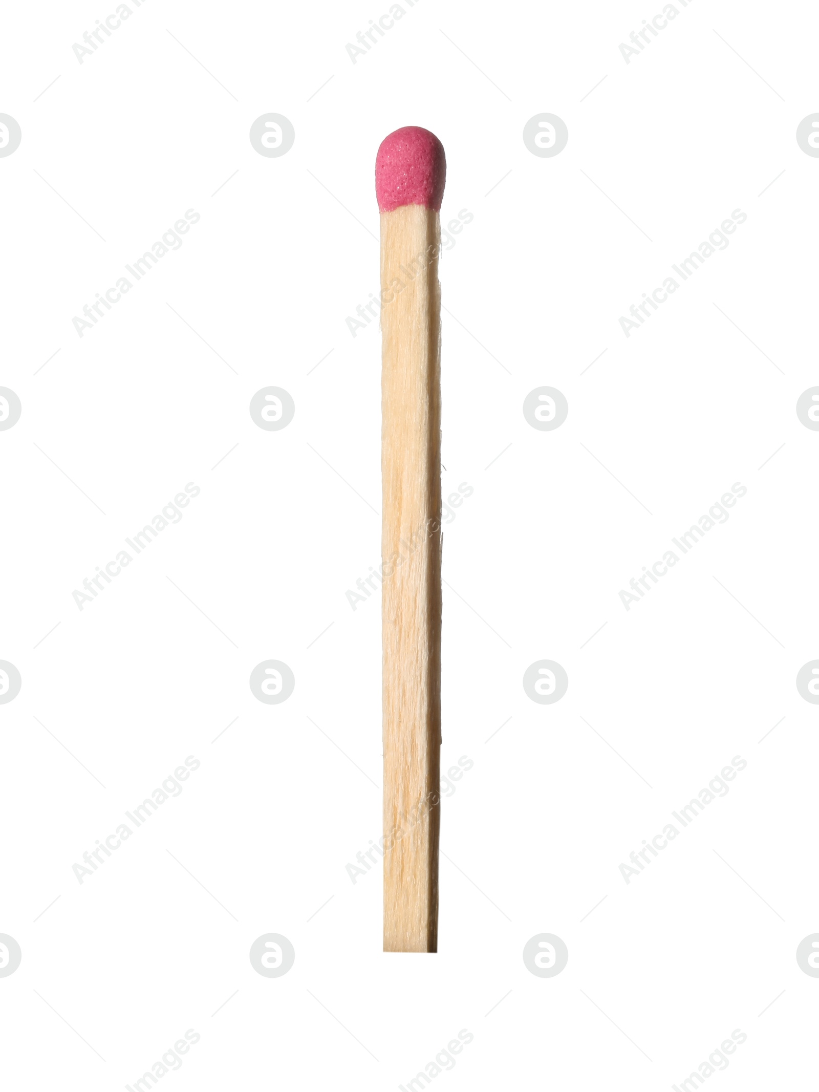 One match with pink head isolated on white Photo of One match with pink head isolated on white