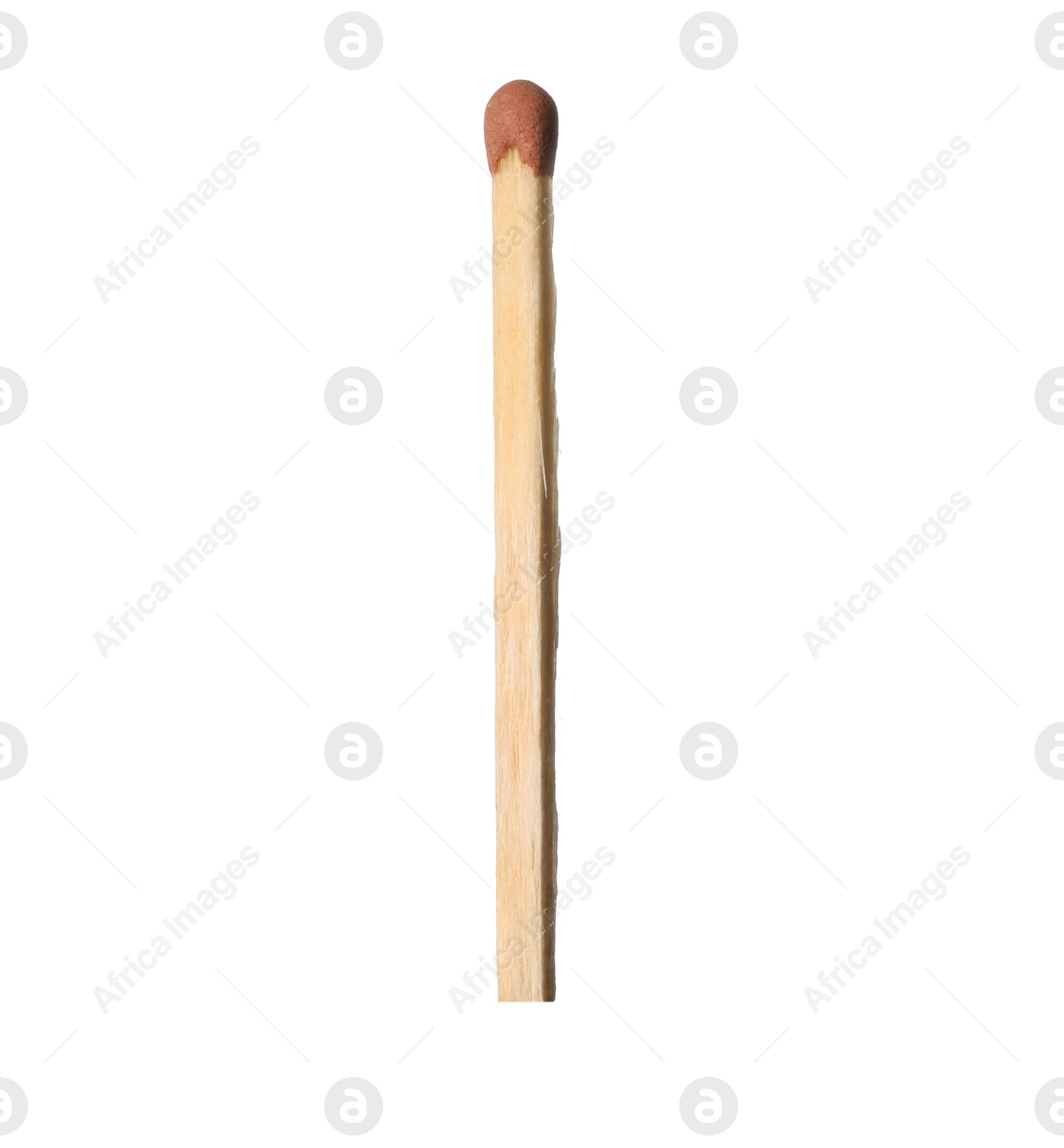 One match with brown head isolated on white Photo of One match with brown head isolated on white