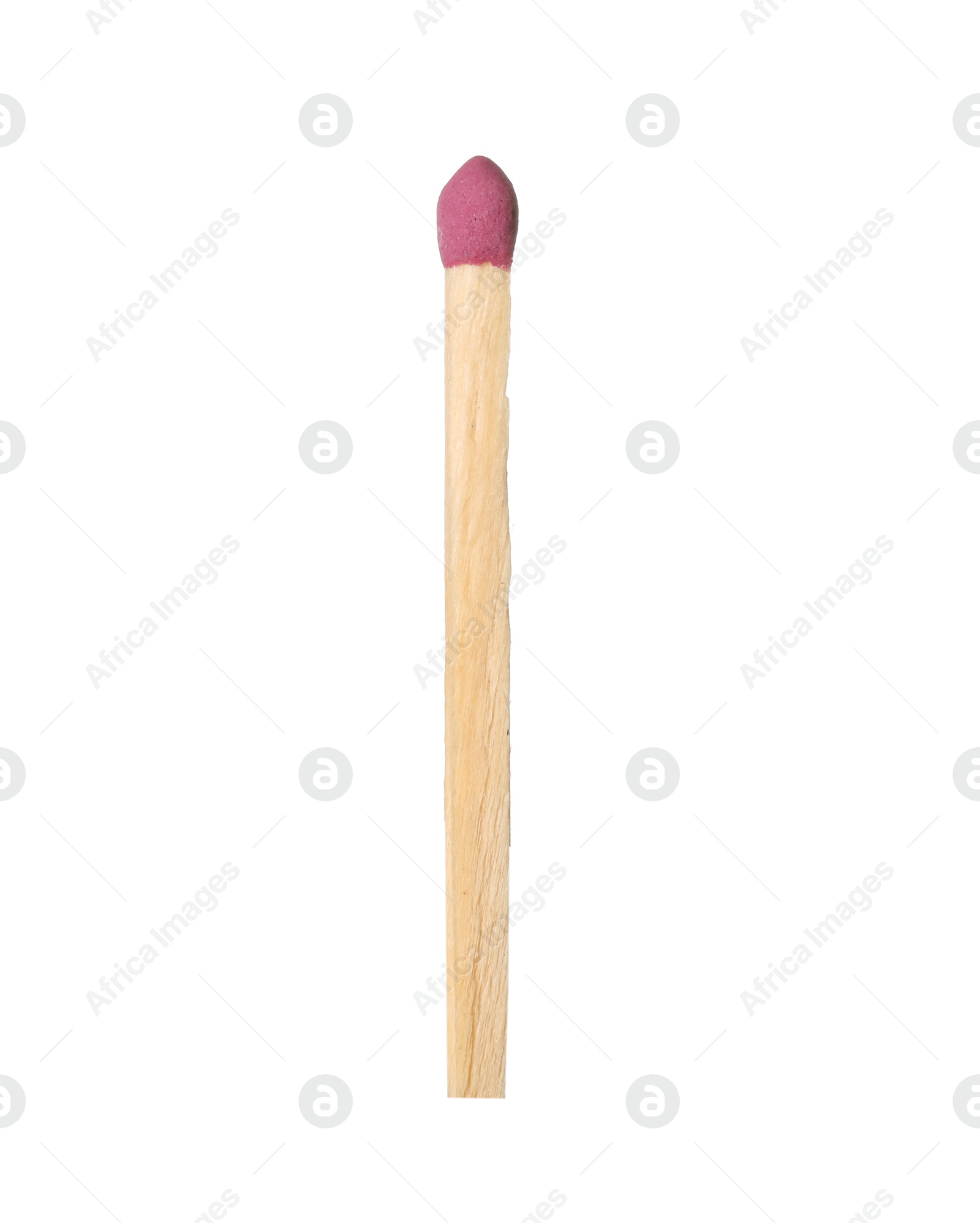 One match with pink head isolated on white Photo of One match with pink head isolated on white