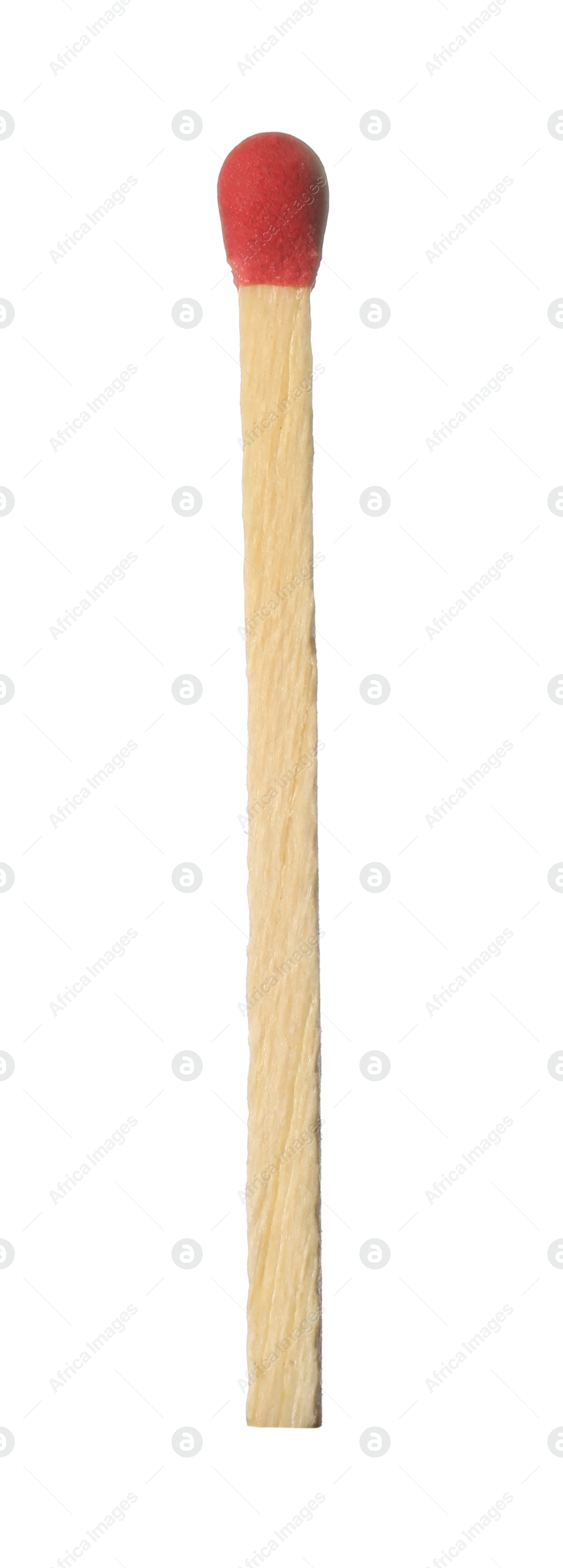 One match with red head isolated on white Photo of One match with red head isolated on white