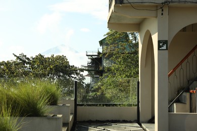 Photo of Station building with stairs and underground crossing
