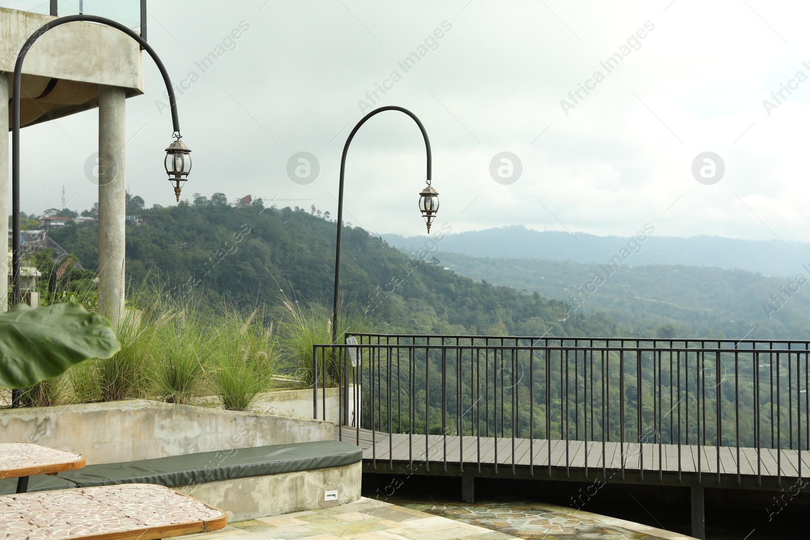 Picturesque view of beautiful mountains from resort Photo of Picturesque view of beautiful mountains from resort