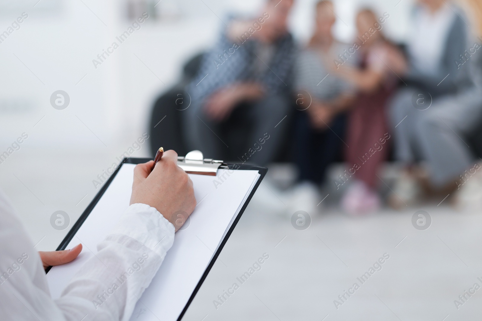 Family psychologist working in office, selective focus Photo of Family psychologist working in office, selective focus