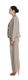 Photo of Confident business woman in suit on white background