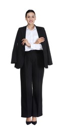 Photo of Confident business woman in suit on white background