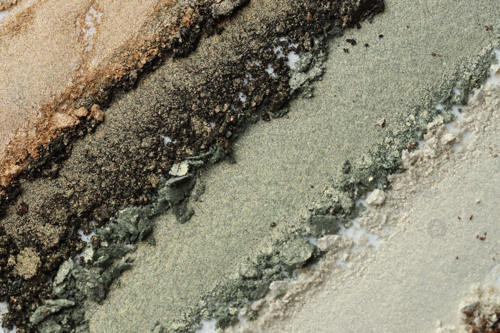 Colorful eyeshadows as background, above view. Cosmetic palette Photo of Colorful eyeshadows as background, above view. Cosmetic palette