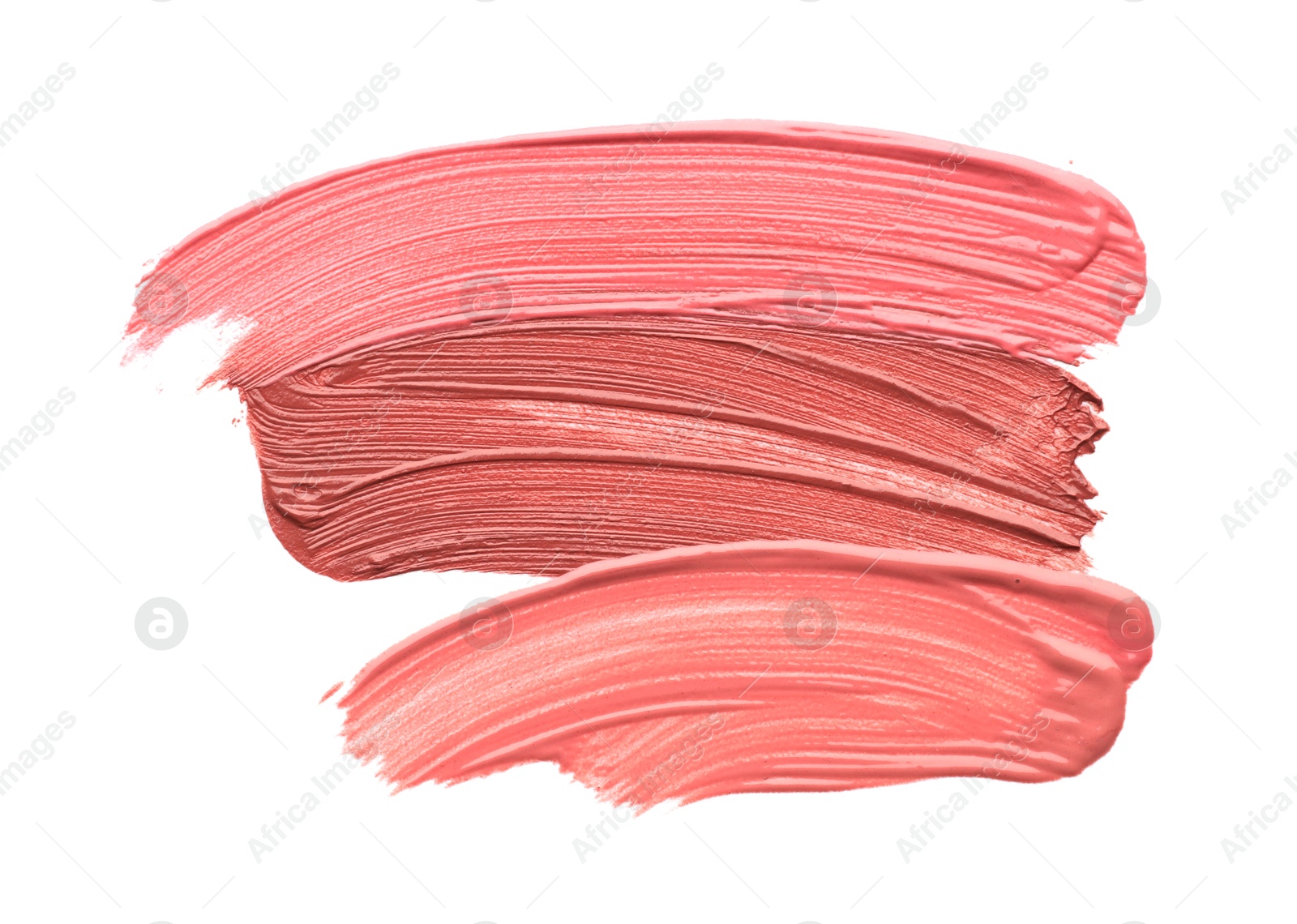 Colorful lip glosses isolated on white, top view Photo of Colorful lip glosses isolated on white, top view