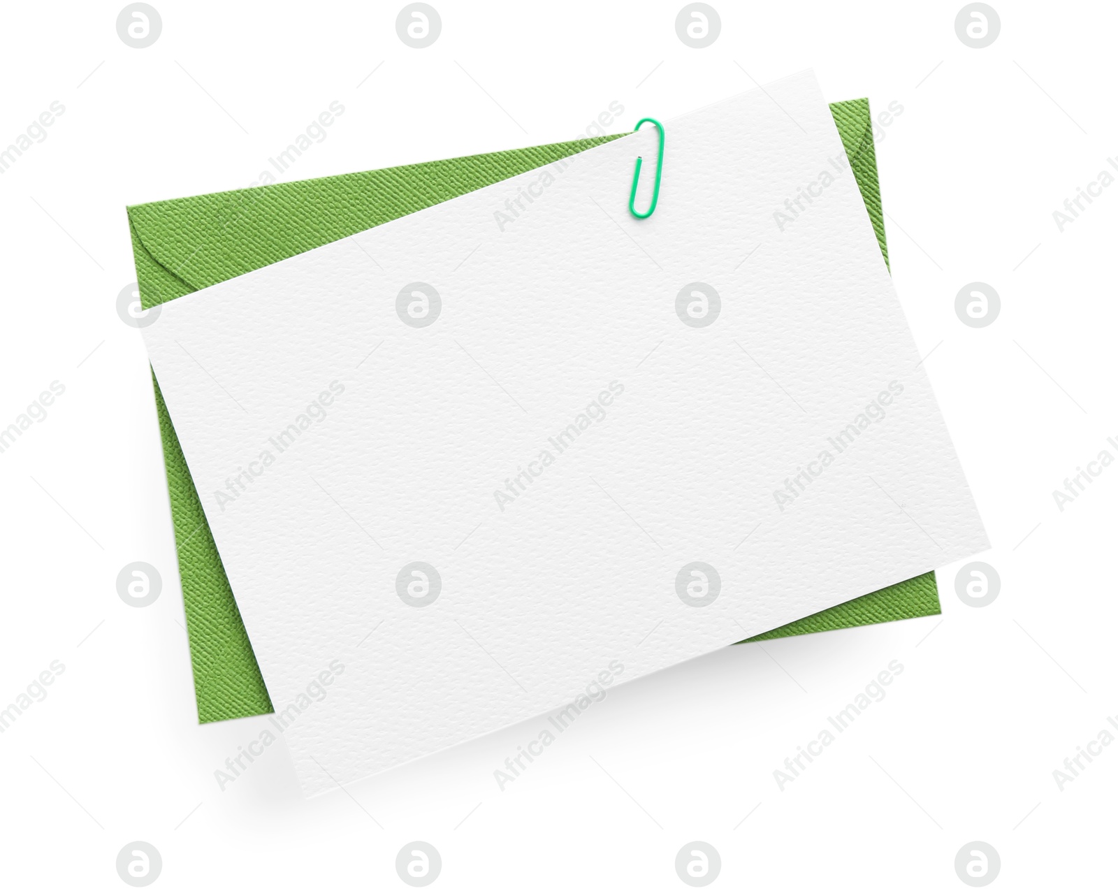 Blank invitation card and envelope isolated on white, top view. Space for design Photo of Blank invitation card and envelope isolated on white, top view. Space for design