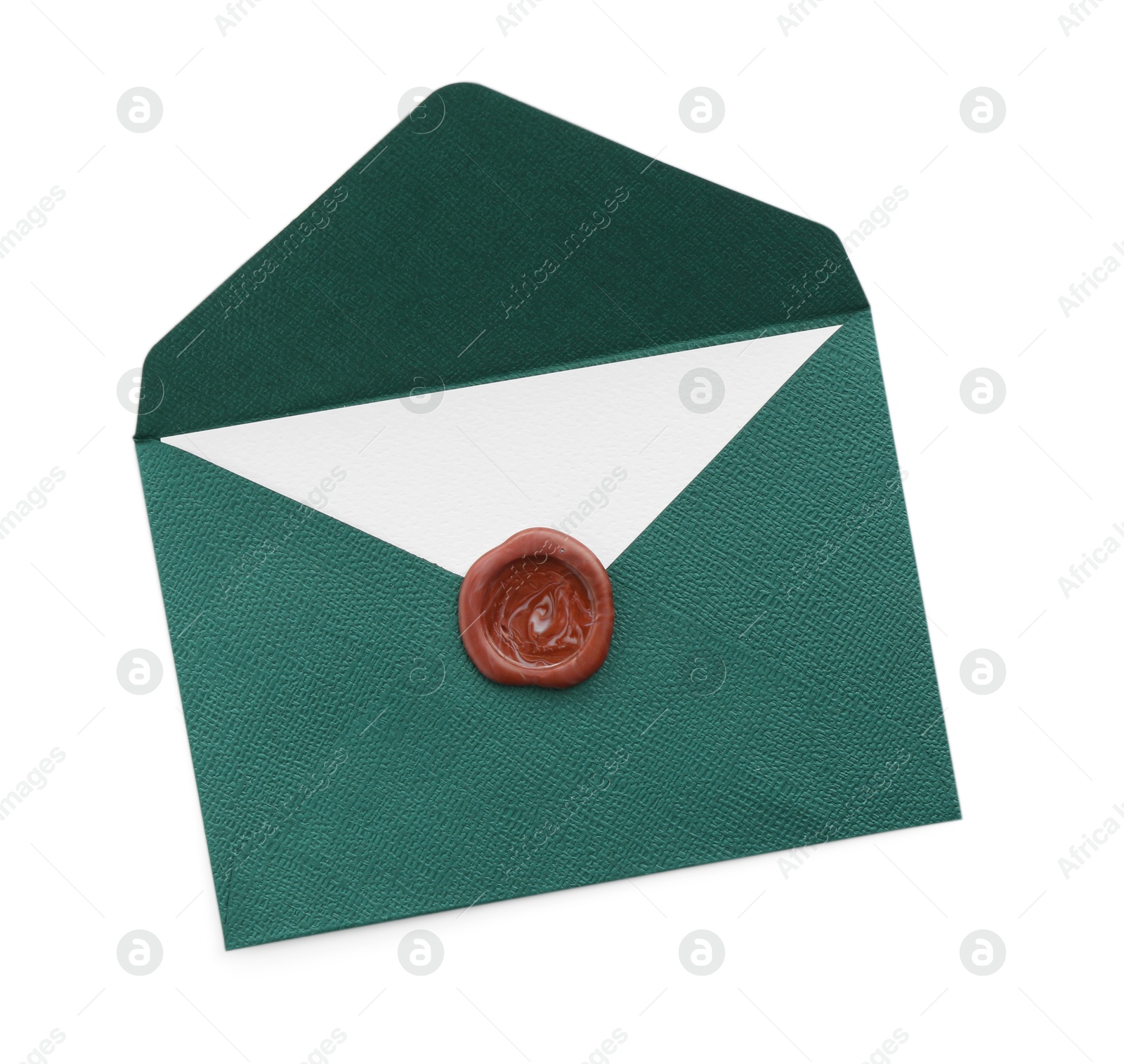 Blank invitation card and envelope isolated on white, top view Photo of Blank invitation card and envelope isolated on white, top view