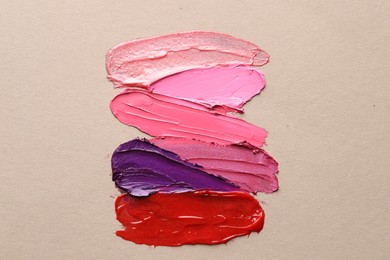 Photo of Different cosmetic products on grey background, flat lay