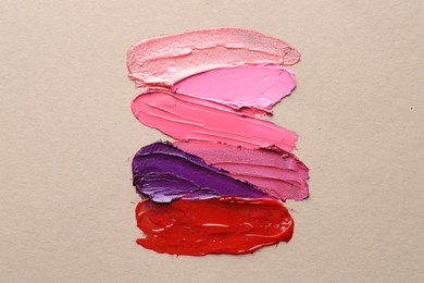 Photo of Different cosmetic products on grey background, flat lay