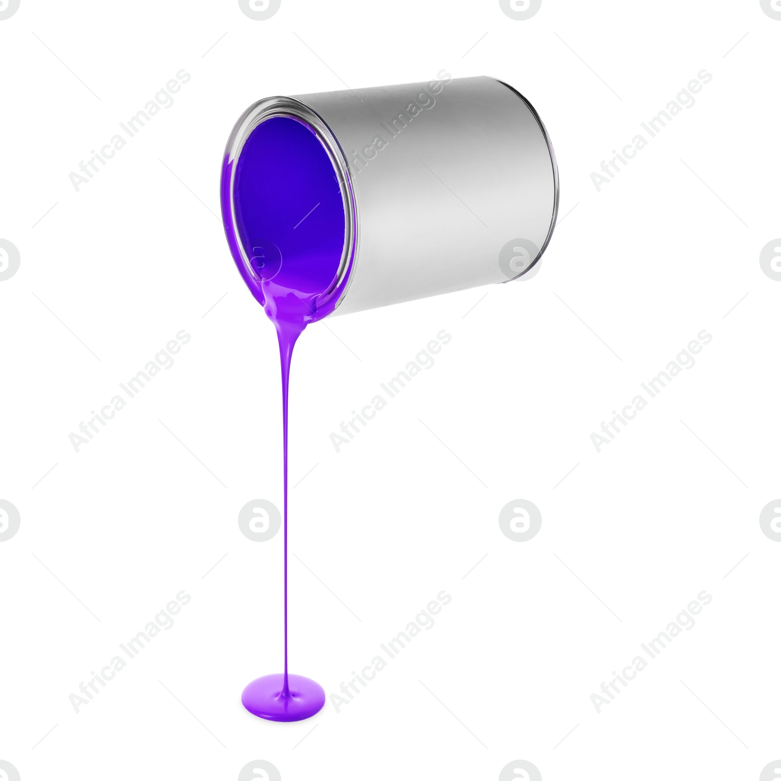 Indigo color paint pouring out of can on white background Image of Indigo color paint pouring out of can on white background